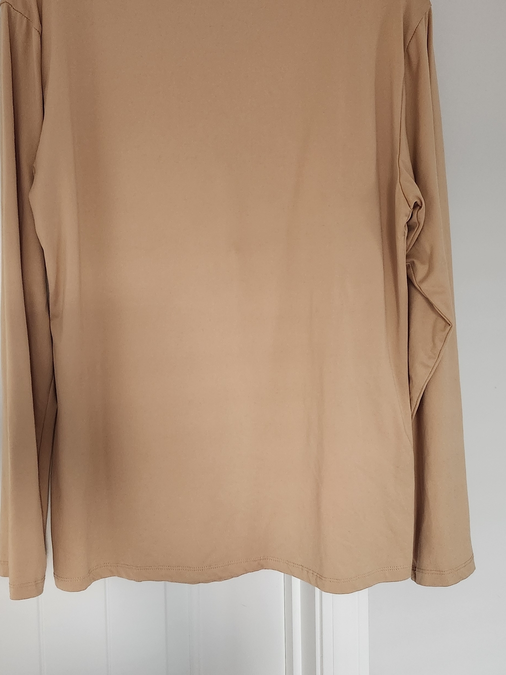One Step Ahead Long Sleeve Crewneck Top in Tan